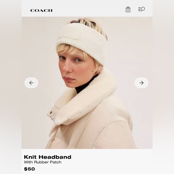 Coach Cream Knit Headband/ear warmer - Picture 2 of 4